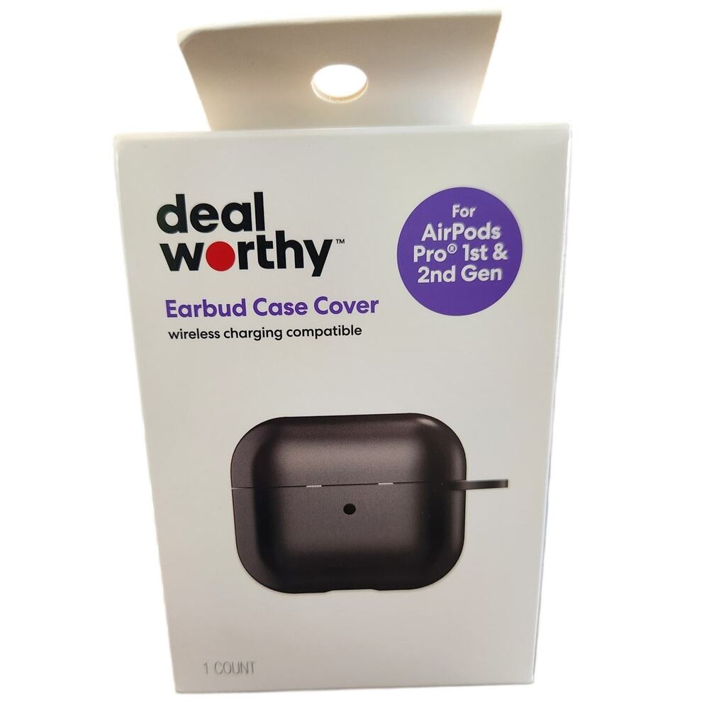 Dealworthy Black Earbud Case Cover for Airpods Pro 1st & 2nd Gen - New